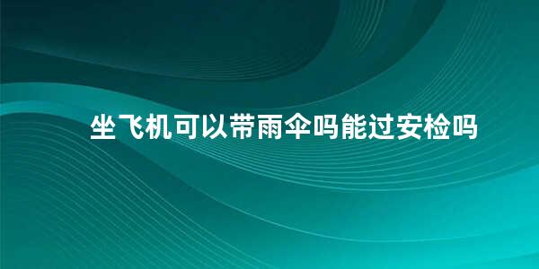 坐飞机可以带雨伞吗能过安检吗