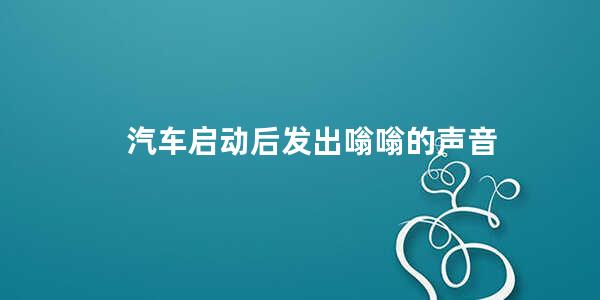 汽车启动后发出嗡嗡的声音